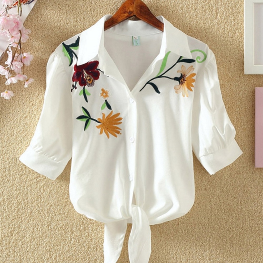 women white embroidered blouse